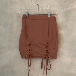 PLT Lace-up mini skirt